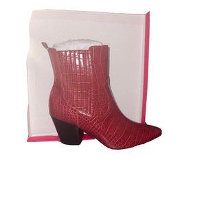 NIB $150 Catherine Malandrino Ziloan Boot Red Croc Sz 9